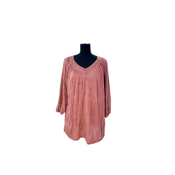 TRU Self Boho Blouse - Women's 3X Peasant Top - Picture 1 of 7